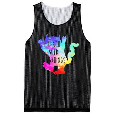 I Teach Wild Things Monster Funny Halloween Gifts Mesh Reversible Basketball Jersey Tank