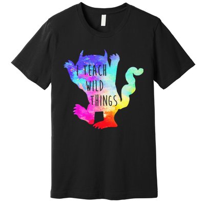 I Teach Wild Things Monster Funny Halloween Gifts Premium T-Shirt