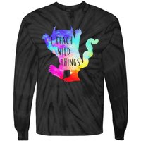 I Teach Wild Things Monster Funny Halloween Gifts Tie-Dye Long Sleeve Shirt