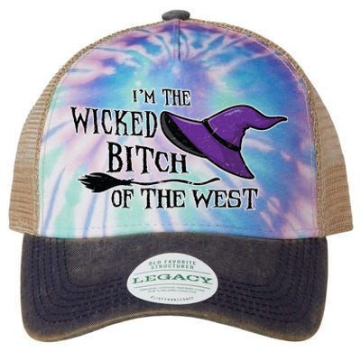 Im The Wicked B Of The West Halloween Witch Sassy Gift Legacy Tie Dye Trucker Hat