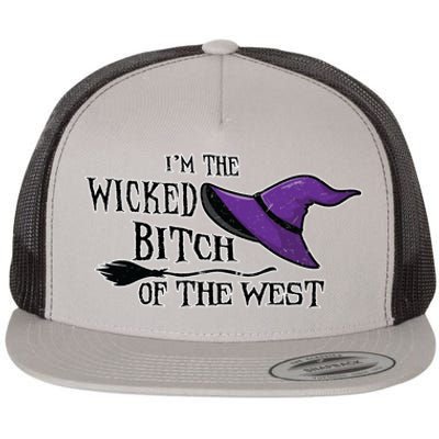 Im The Wicked B Of The West Halloween Witch Sassy Gift Flat Bill Trucker Hat