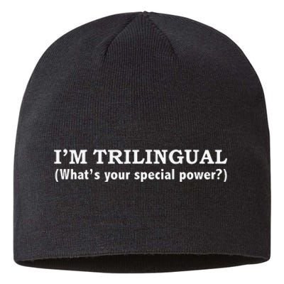 IM Trilingual WhatS Your Special Power Linguistics Sustainable Beanie