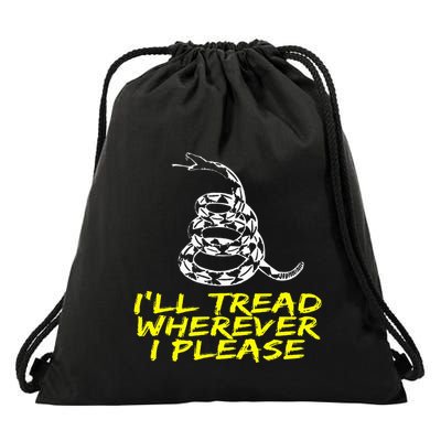 ILl Tread Wherever I Please Rattlesnake Drawstring Bag