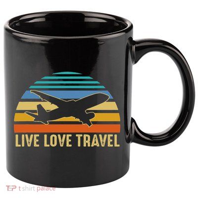 International Traveler World Traveling Live Love Travel 11oz C Handle Ceramic Mug