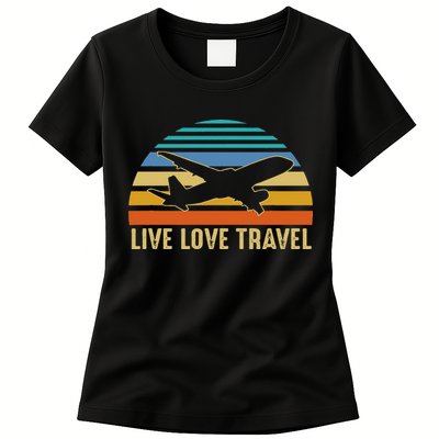 International Traveler World Traveling Live Love Travel Womens T-Shirt