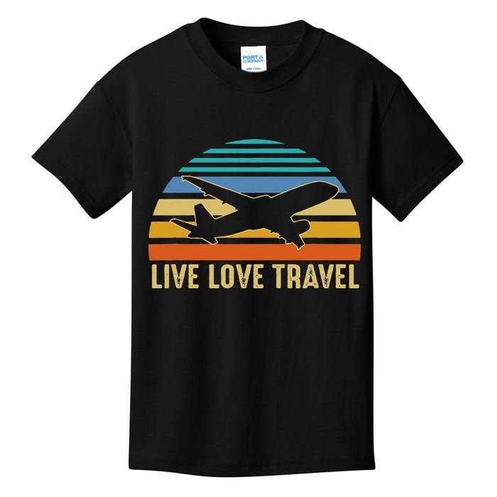 International Traveler World Traveling Live Love Travel Kids T-Shirt