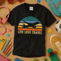 International Traveler World Traveling Live Love Travel Kids T-Shirt