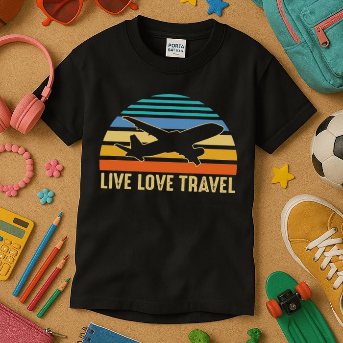 International Traveler World Traveling Live Love Travel Kids T-Shirt