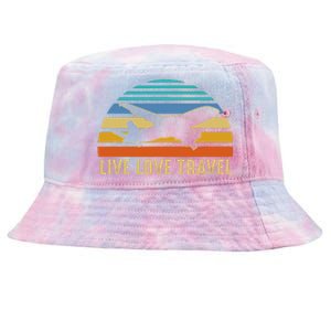 International Traveler World Traveling Live Love Travel Tie-Dyed Bucket Hat