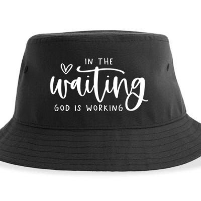 In The Waiting God Is Working Christian Easter Day Sustainable Bucket Hat