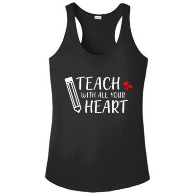 I Teach With All Your Heart Ladies PosiCharge Competitor Racerback Tank