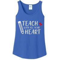 I Teach With All Your Heart Ladies Essential Tank