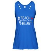 I Teach With All Your Heart Ladies Essential Flowy Tank