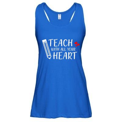 I Teach With All Your Heart Ladies Essential Flowy Tank