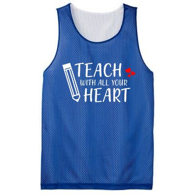 I Teach With All Your Heart Mesh Reversible Basketball Jersey Tank