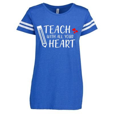 I Teach With All Your Heart Enza Ladies Jersey Football T-Shirt