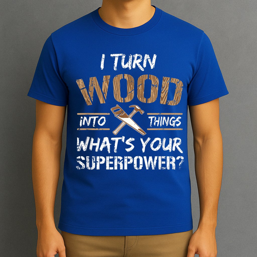 I Turn Wood Into Things Carpenter Funny Woodworking Gift T-Shirt