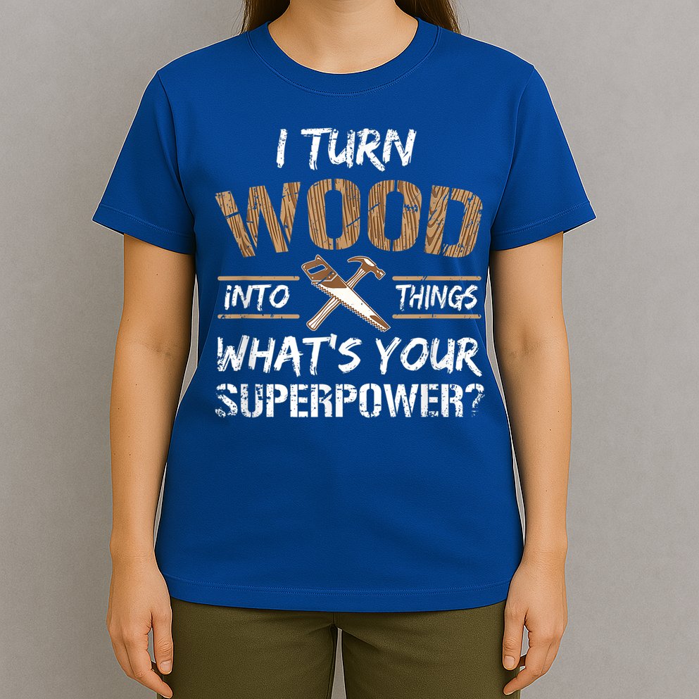 I Turn Wood Into Things Carpenter Funny Woodworking Gift T-Shirt