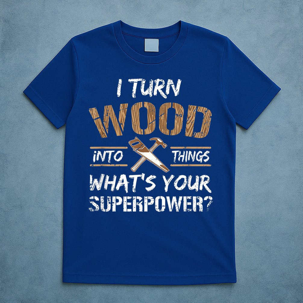 I Turn Wood Into Things Carpenter Funny Woodworking Gift T-Shirt