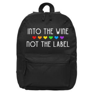 Into the Wine Not the Label LGBTQ+ Pride Rainbow Hearts 16 in Basic Backpack