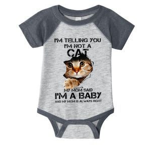 IM Telling You IM Not A Cat My Mom Said IM A Baby Infant Baby Jersey Bodysuit