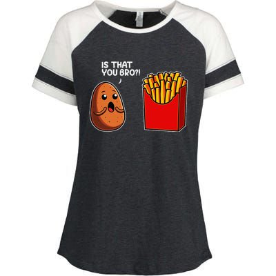 Is That You Bro Potato French Fry Vegetable Funny Food Pun Enza Ladies Jersey Colorblock Tee