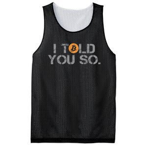 I Told You So Bitcoin Funny Btc Crypto Cryptocurrency Trader Mesh Reversible Basketball Jersey Tank