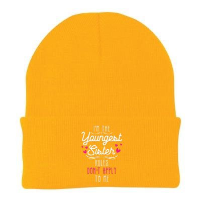 I'm The Youngest Sister Rules Don't Apply To Me Siblings Knit Cap Winter Beanie