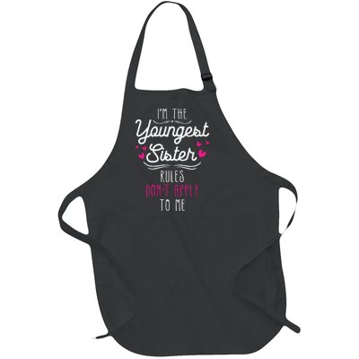 I'm The Youngest Sister Rules Don't Apply To Me Siblings Full-Length Apron With Pockets