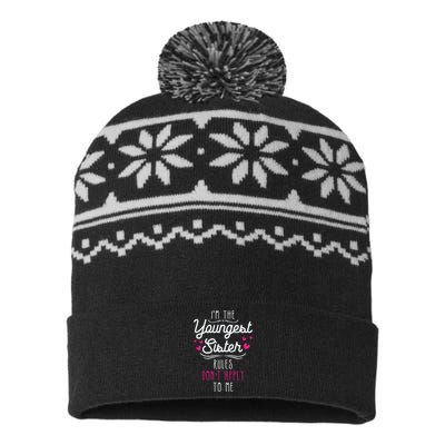 I'm The Youngest Sister Rules Don't Apply To Me Siblings USA-Made Snowflake Beanie