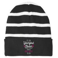 I'm The Youngest Sister Rules Don't Apply To Me Siblings Striped Beanie with Solid Band