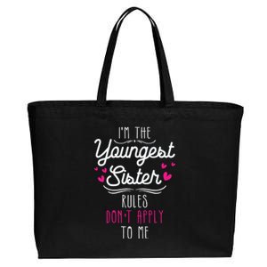 I'm The Youngest Sister Rules Don't Apply To Me Siblings Cotton Canvas Jumbo Tote