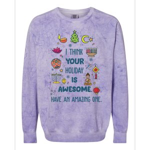 I Think Your Holiday Is Awesome Hanukkah Holiday Seasons Cute Gift Colorblast Crewneck Sweatshirt