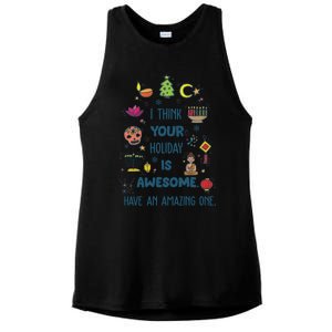 I Think Your Holiday Is Awesome Hanukkah Holiday Seasons Cute Gift Ladies PosiCharge Tri-Blend Wicking Tank