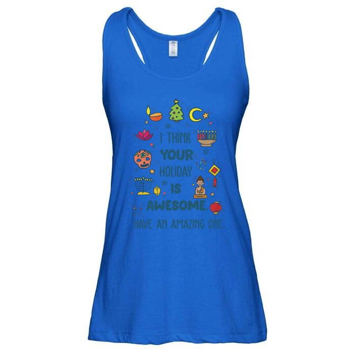 I Think Your Holiday Is Awesome Hanukkah Holiday Seasons Cute Gift Ladies Essential Flowy Tank