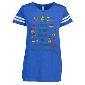 I Think Your Holiday Is Awesome Hanukkah Holiday Seasons Cute Gift Enza Ladies Jersey Football T-Shirt