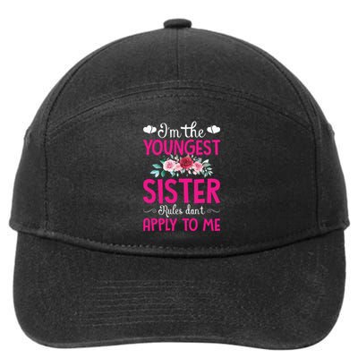 I'm The Youngest Sister Rules Don't Apply To Me Siblings 7-Panel Snapback Hat