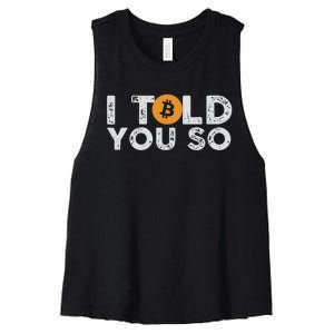 I Told You Do Bitcoin Women's Racerback Cropped Tank