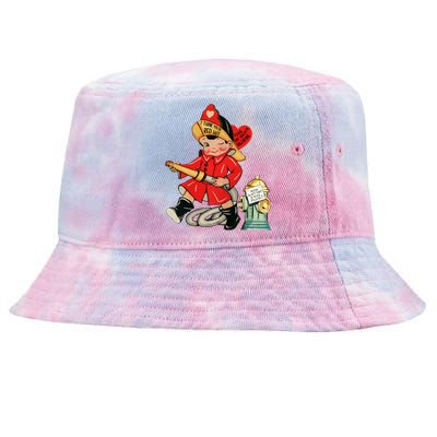 I Think You’re Red Hot Firefighter Fire Valentines Day Great Gift Tie-Dyed Bucket Hat