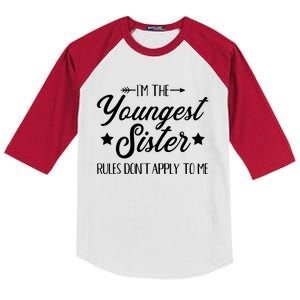 Im The Youngest Sister Rules Not Apply To Me Kids Colorblock Raglan Jersey