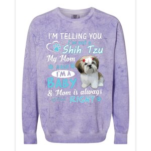 Im Telling You Im Not A Shih Tzu My Mom Said Im A Baby Colorblast Crewneck Sweatshirt