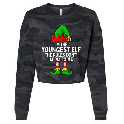 IM The Youngest Elf Matching Family Christmas Cropped Pullover Crew