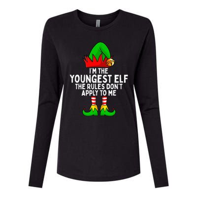 IM The Youngest Elf Matching Family Christmas Womens Cotton Relaxed Long Sleeve T-Shirt