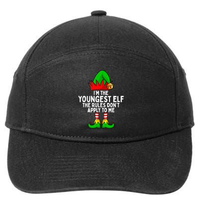 IM The Youngest Elf Matching Family Christmas 7-Panel Snapback Hat