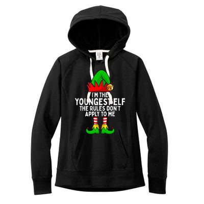 IM The Youngest Elf Matching Family Christmas Women's Fleece Hoodie