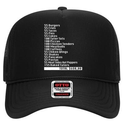 I Think You Should Leave 55 Burgers 55 Fries High Crown Mesh Back Trucker Hat