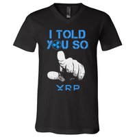 I Told You So Hodl Xrp Ripple Coin Blockchain Crypto Bullrun V-Neck T-Shirt