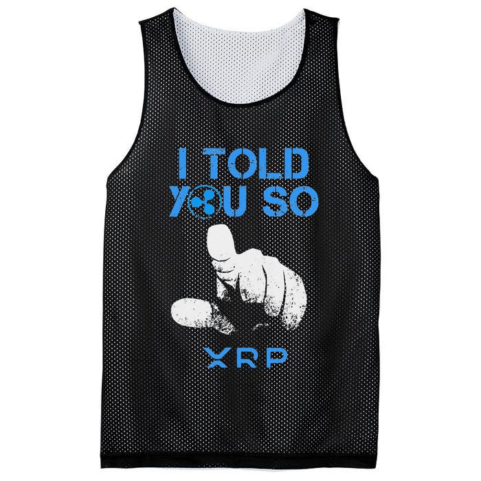 I Told You So Hodl Xrp Ripple Coin Blockchain Crypto Bullrun Mesh Reversible Basketball Jersey Tank