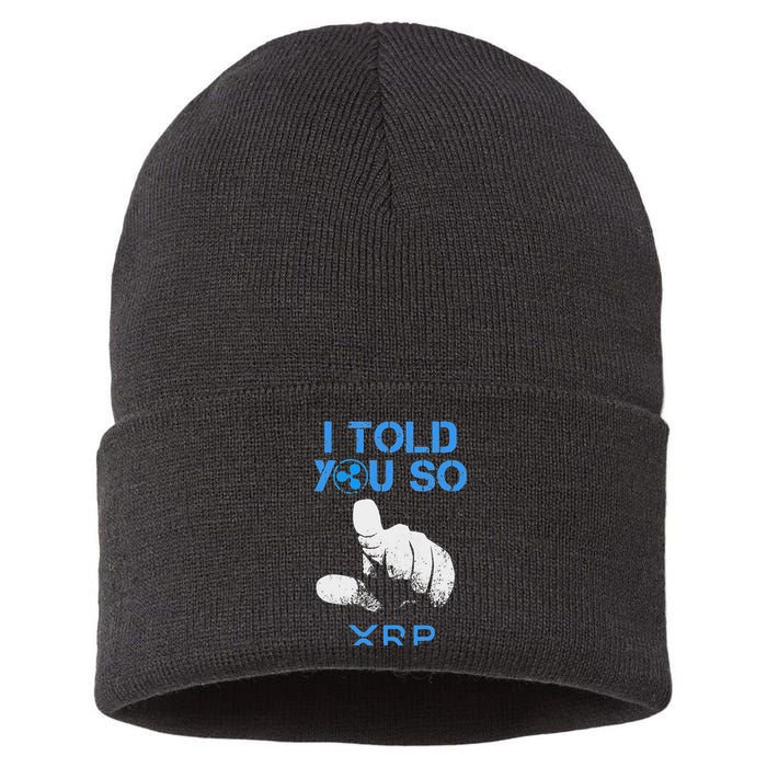 I Told You So Hodl Xrp Ripple Coin Blockchain Crypto Bullrun Sustainable Knit Beanie