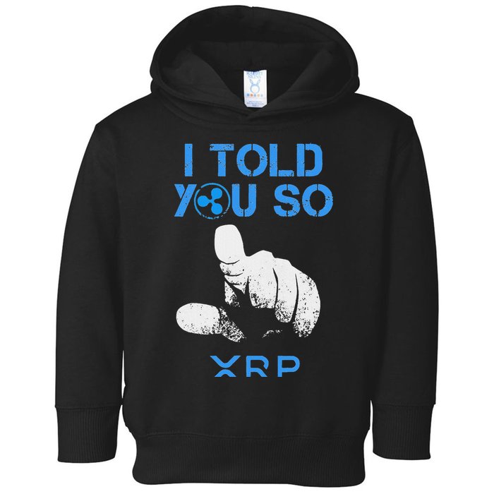 I Told You So Hodl Xrp Ripple Coin Blockchain Crypto Bullrun Toddler Hoodie
